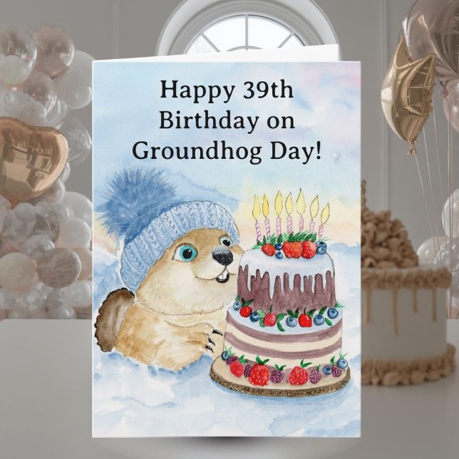  Happy 39th Groundhog Day Birthday  Karte (Von Creator hochgeladen)