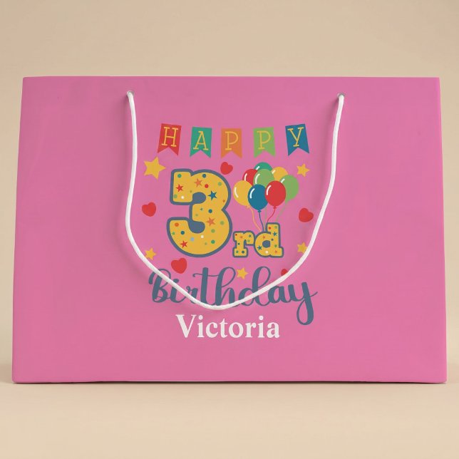 Happy 3. Geburtstag Große Geschenktasche Geschenktüte (Von Creator hochgeladen)