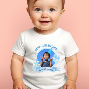 Happy 3. Geburtstag Print Modern White Baby Tshirt
