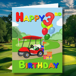 Happy 3. Geburtstag Red Boys Golf Card Karte