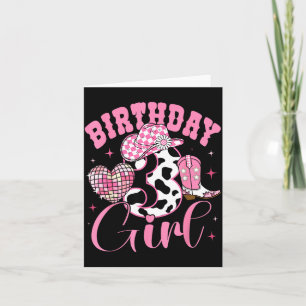 Happy 3. Geburtstags Mädchen Outfit Rodeo Western Karte