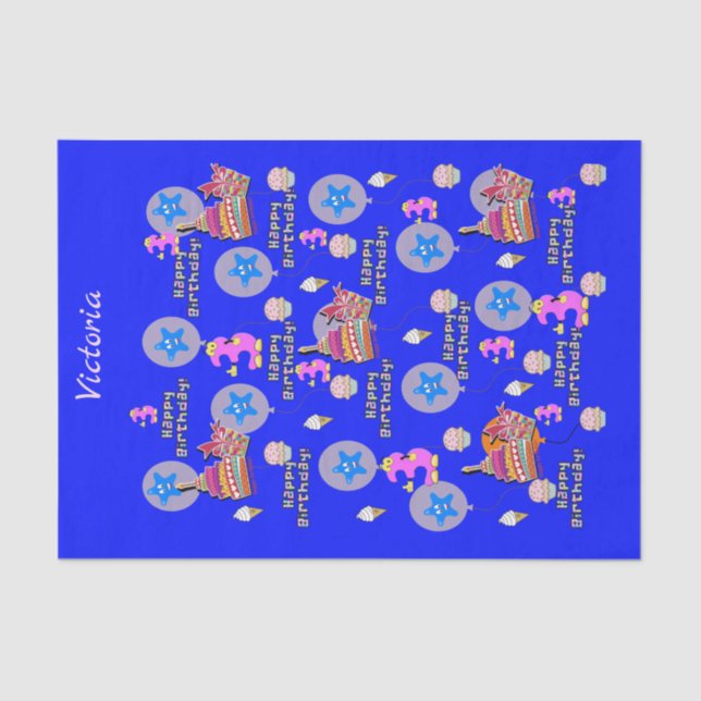 Happy 3. Geburtstags-Thema #3 Seidenpapier (Vorderseite)