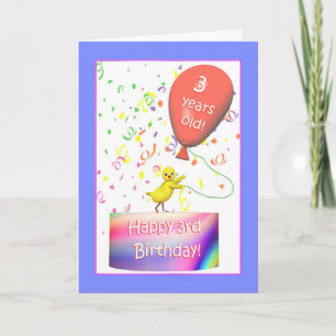 Happy 3. Geburtstagshähnchen Karte