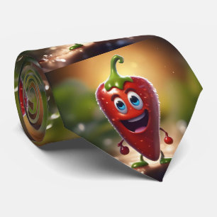 Happy 3D Animated Chili Bean, Krawatte