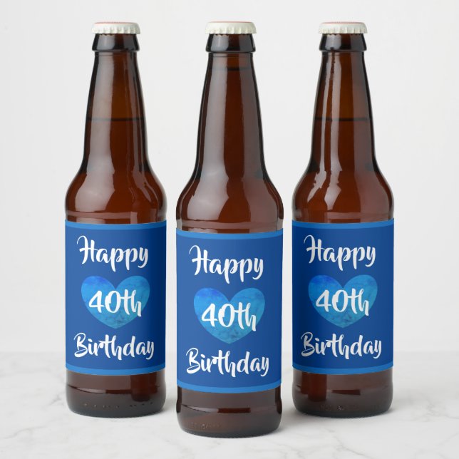 Happy 40. Geburtstag Bieretiketten von dalDesignNZ Bierflaschenetikett (Flaschen)