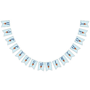 Happy 40. Geburtstag Elegant Apple Head Lady Blue Wimpelkette