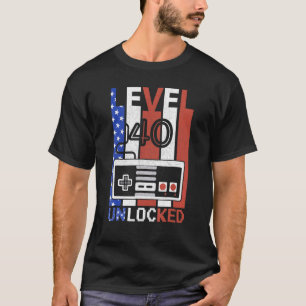 Happy 40. Geburtstag Level 40 Freigeschaltet Cool  T-Shirt