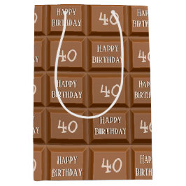 Happy 40. Geburtstag Schokolade Candy Bar Mittlere Geschenktüte