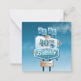 Happy 40. Geburtstagskarte Mitteilungskarte