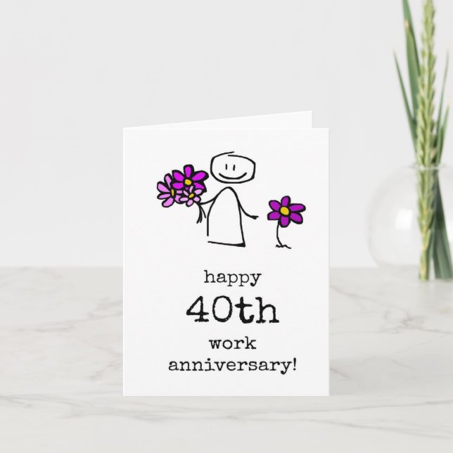 Happy 40th Work Anniversary Card Karte (Vorderseite)