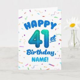 Happy 41st Birthday Card with Custom Name Karte