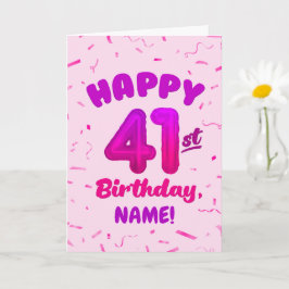 Happy 41st Birthday Card with Custom Name Karte