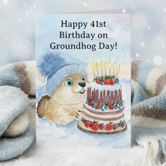  Happy 41st Groundhog Day Birthday  Karte (Von Creator hochgeladen)