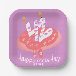 Happy 42. Geburtstag mir Donut-Kuchen-Party Pappteller