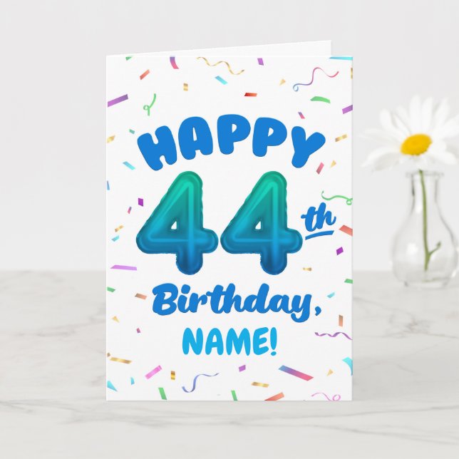 Happy 44th Birthday Card with Custom Name Karte (Kleine Pflanze)