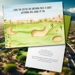Happy 45. Geburtstag Wüste Golfplatz Wasserfarbe Karte