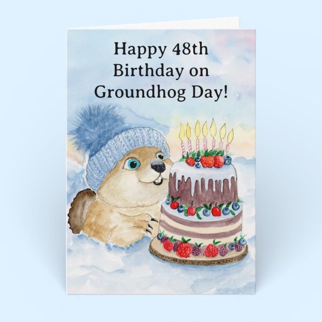  Happy 48th Groundhog Day Birthday  Karte (Von Creator hochgeladen)