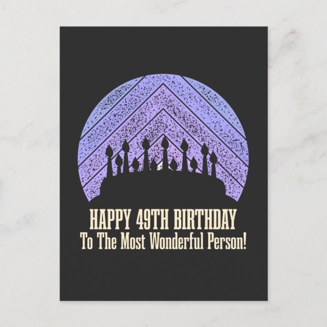 Happy 49th Birthday wishing saying quote Postkarte (Vorderseite)