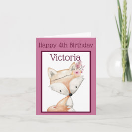 Happy (4. Geburtstag) - Tribal Fox Karte