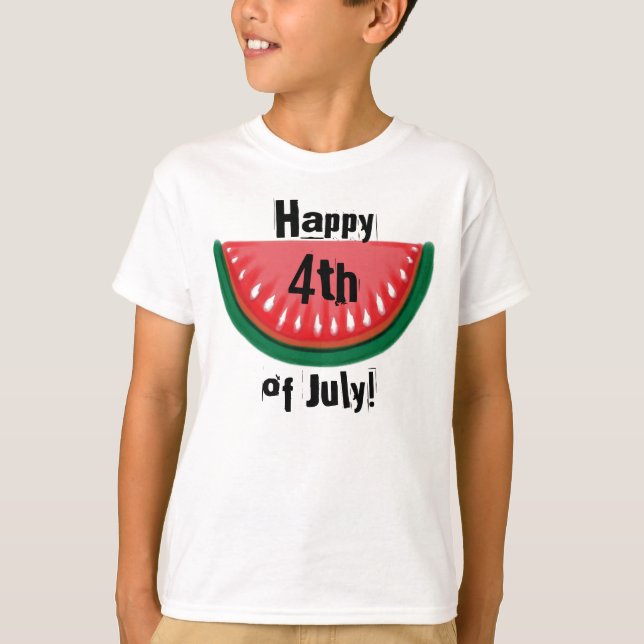 Happy 4. Juli Jungs Wassermelone Tee (Vorderseite)
