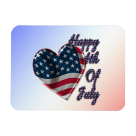 Happy 4. Juli USA Flag Herz Magnet