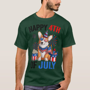 Happy 4. Juli USA Hund Fireworks American Corgi T-Shirt