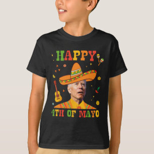Happy 4. Mayo Funny Joe Biden Confused Cinco D T-Shirt