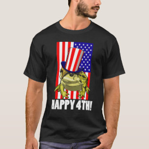 Happy 4th American Flag Frog Women Frog Liebe 8 T-Shirt