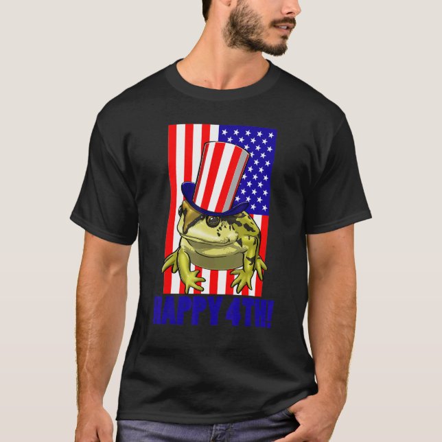 Happy 4Th American Flag Frog  Women Frog Love 2 T-Shirt (Vorderseite)
