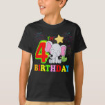 Happy 4th Birthday Boy Baby Elephant Kid - Four T-Shirt<br><div class="desc">Happy 4. Geburtstag Baby Elephant Kind - 4 Jahre alt</div>