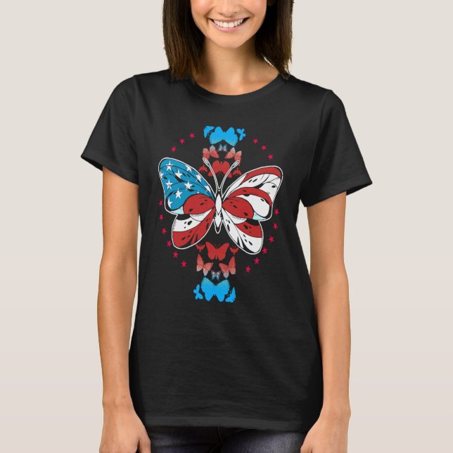 Happy 4th Of Juli patriotic USA Flag Entomologis B T-Shirt (Vorderseite)