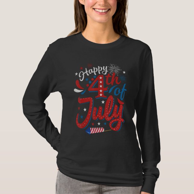 Happy 4th Of July Cool Independence Day Patriotic  T-Shirt (Vorderseite)