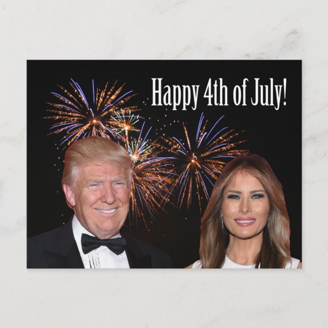 Happy 4th of July from Donald and Melania Trump Postkarte (Vorderseite)
