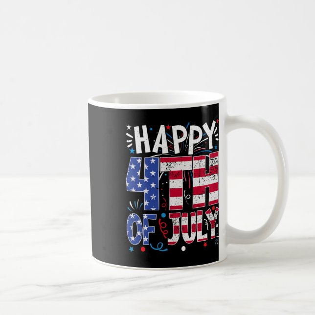 Happy 4th Of July Patriotic American Us Flag 4th O Kaffeetasse (Rechts)