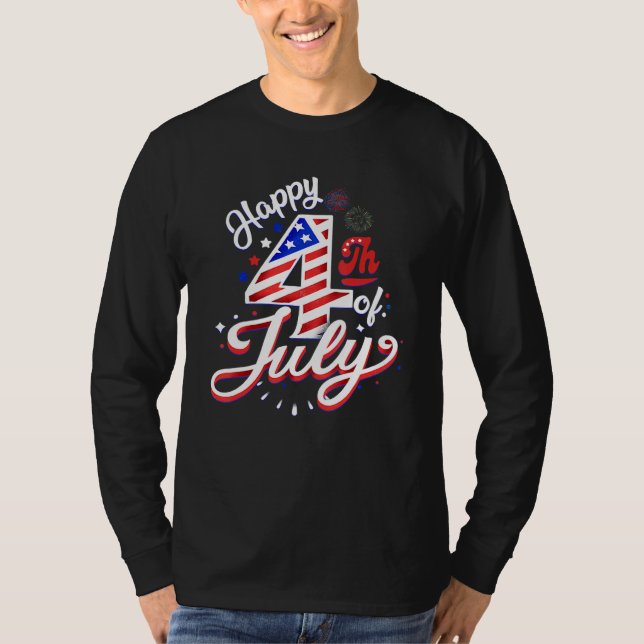 Happy 4th Of July Patriotic American US Flag 4th O T-Shirt (Vorderseite)