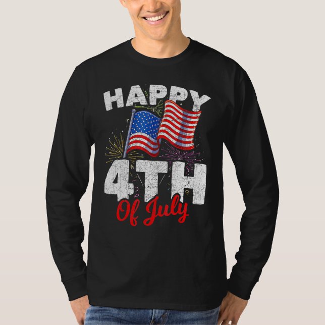 Happy 4th Of July Patriotic American US Flag 4th O T-Shirt (Vorderseite)
