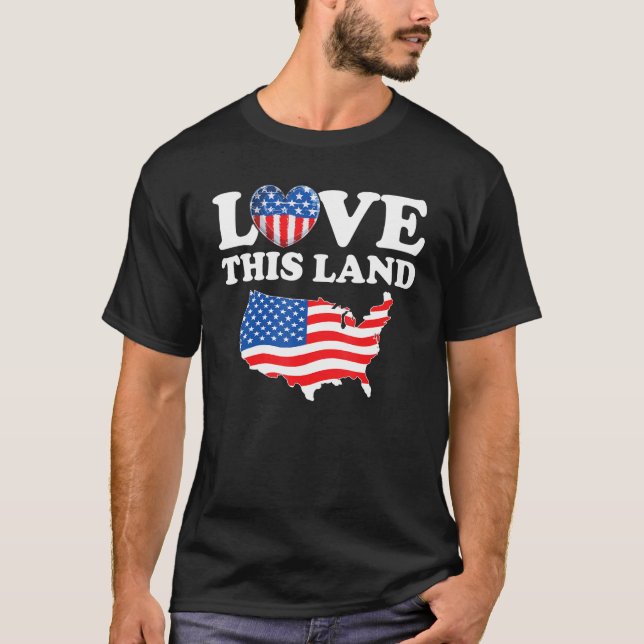 Happy 4th Of July US Flag Patriotic American Map T-Shirt (Vorderseite)
