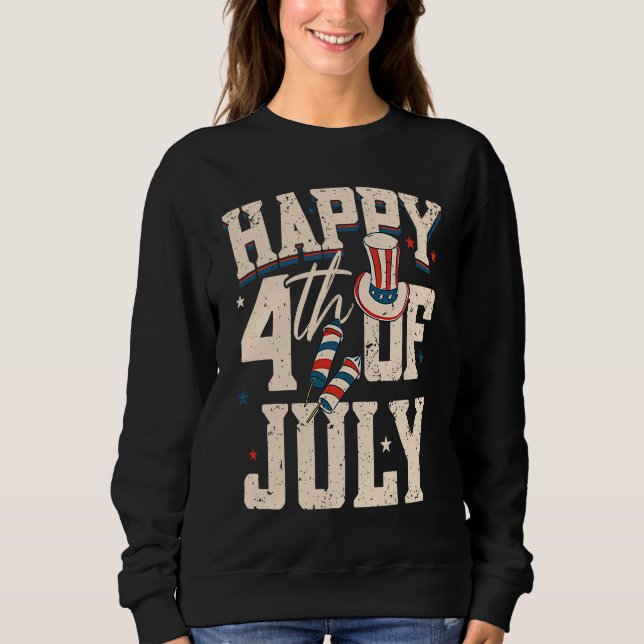 Happy 4th Of July  USA 4th Of July American Flag   Sweatshirt (Vorderseite)