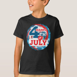 Happy 4th of July - USA flag Color T-Shirt