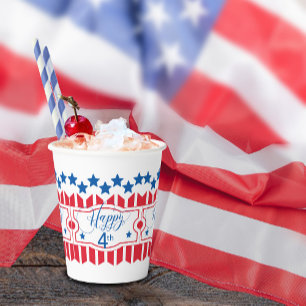 Happy 4th Stars and Stripes ID138 Pappbecher
