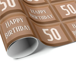 Happy 50. Geburtstag Schokolade Candy Bar Geschenkpapier