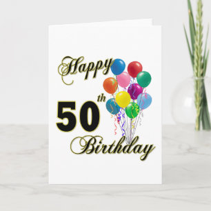 Happy 50. Geburtstagsgeschenke und Geburtstagsklei Karte