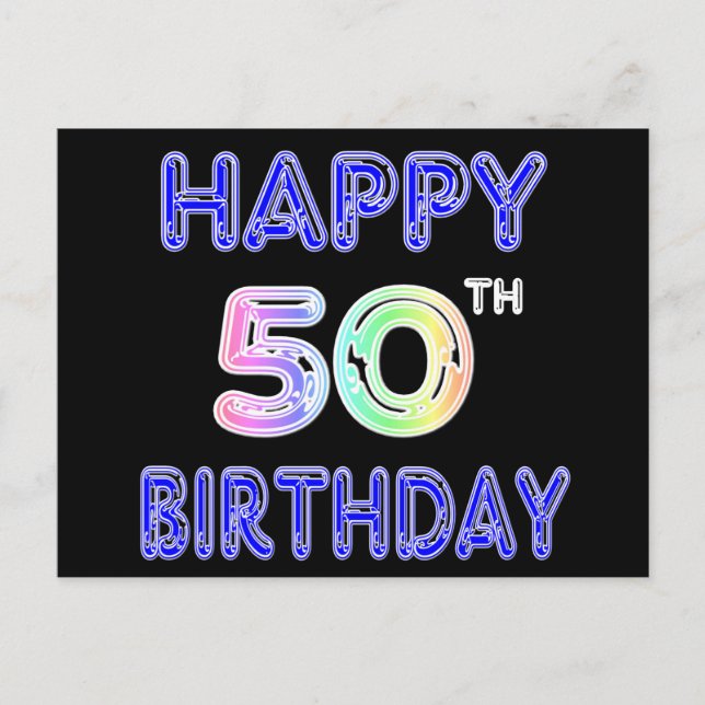 Happy 50. Geburtstagsgeschenke und Geburtstagsklei Postkarte (Vorderseite)