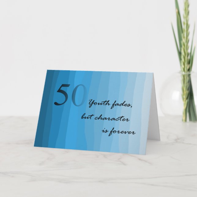 Happy 50. Geburtstagskarte Blues Karte (Vorderseite)