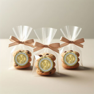 Happy 50. Hochzeitstag Diamanten und Gold Runder Aufkleber