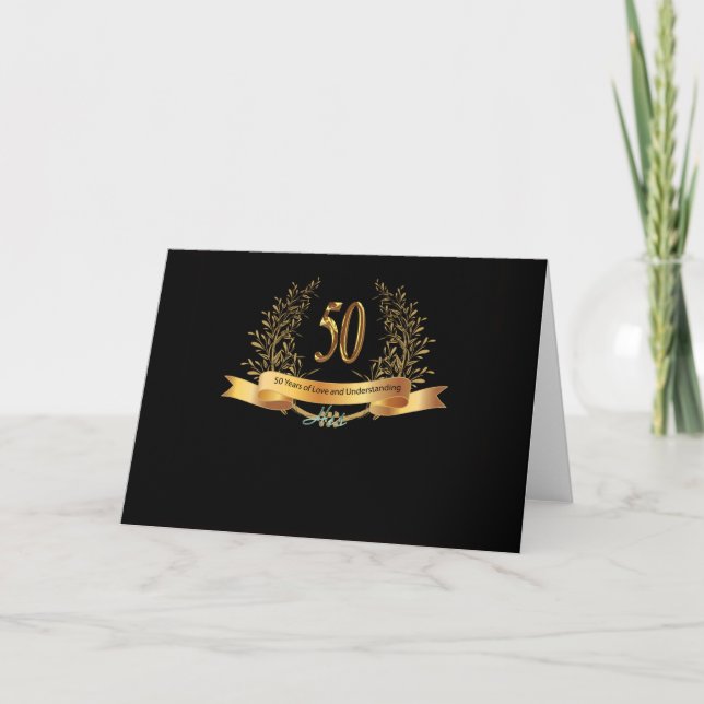 Happy 50. Hochzeitstag Grußkarren Karte (Vorderseite)
