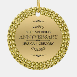 Happy 50 Jahre Diamonds & Gold Keramikornament