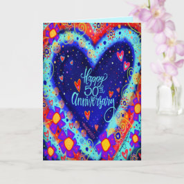 Happy 50 Jahre Hübsches Herz Karte