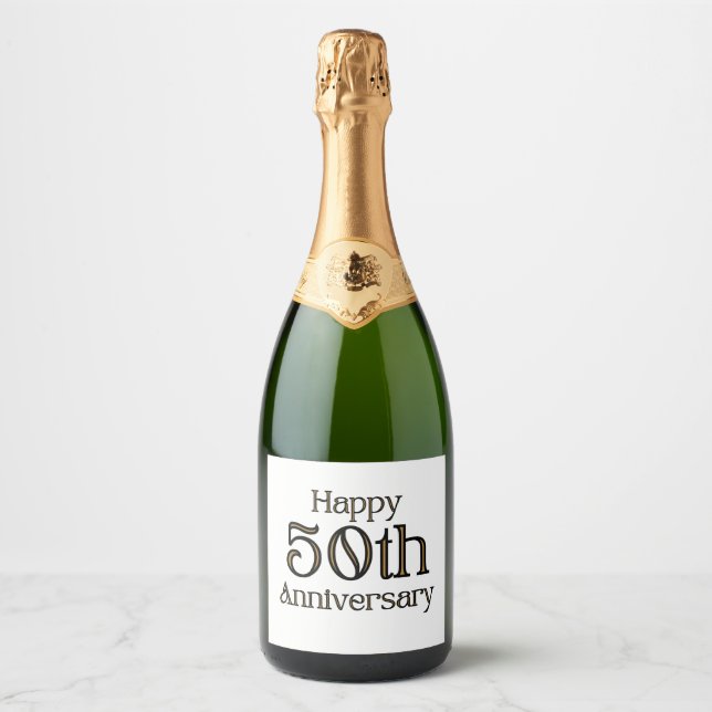 Happy 50 Jahre Jubiläum Sparkling Weinkeller Set (Vorderseite)