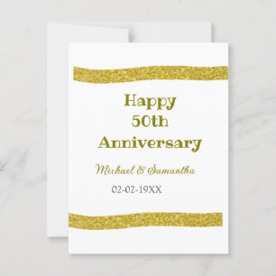 Happy 50-jähriges Jubiläum Golden Glitzer Grau Postkarte